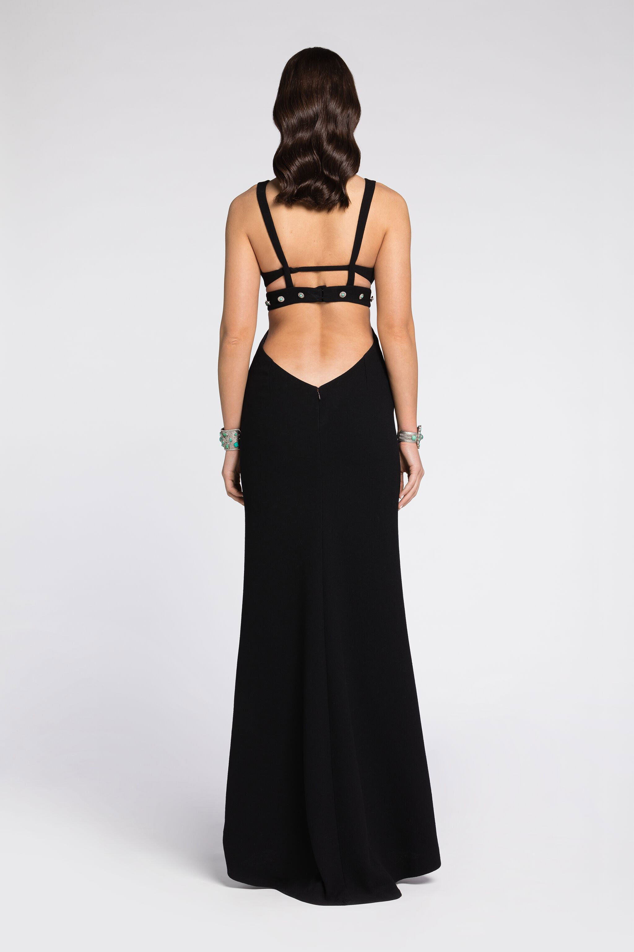 Cut-Out Maxi Dress in Black for Women | Roberto Cavalli®