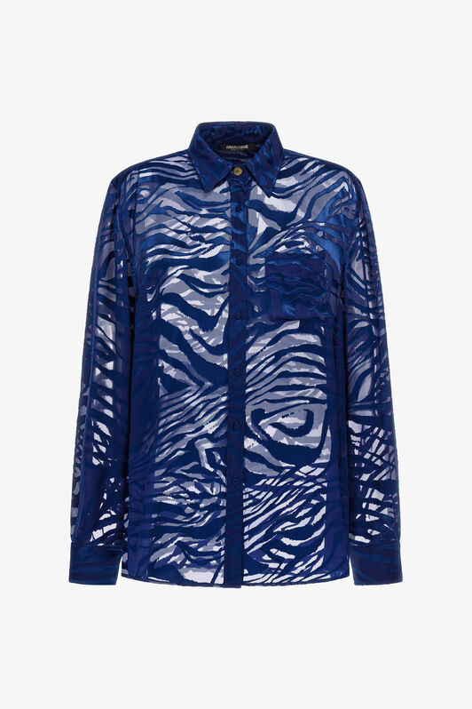 RC Sheer zebra shirt Blue TKT703-FC001