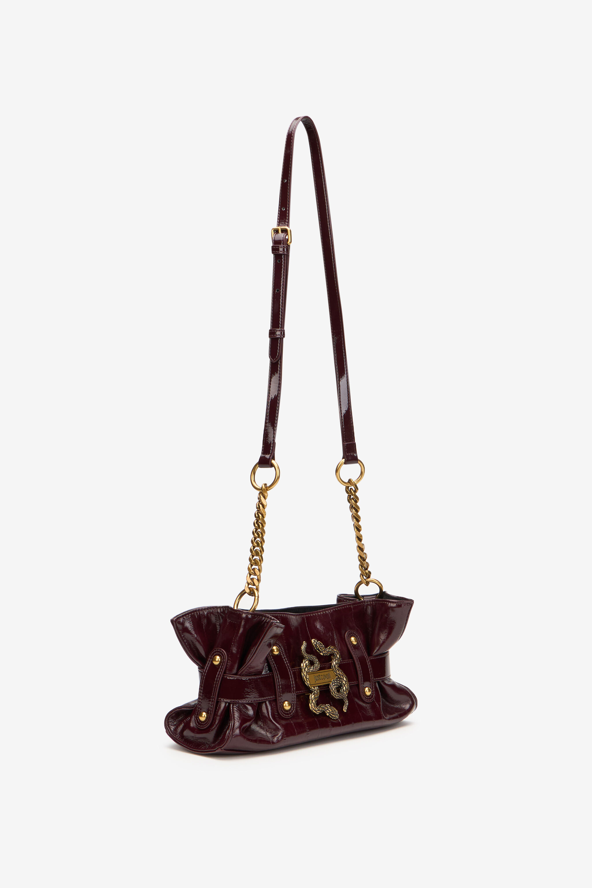 JC Shoulder Bag with Snake Detail JC Shoulder Bag with Snake Detail CORDOVAN XFB031-XF467