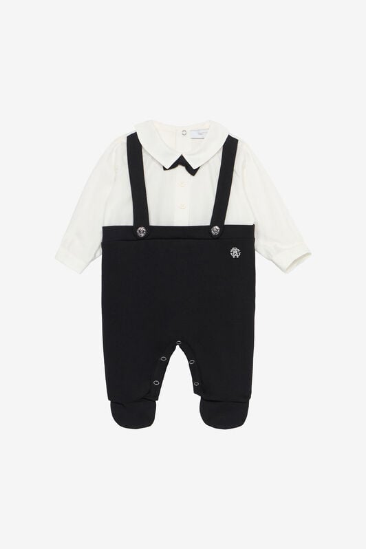 JU Romper Suit With Dungarees And Bow Tie JU Romper Suit With Dungarees And Bow Tie Black UJT825-JD001