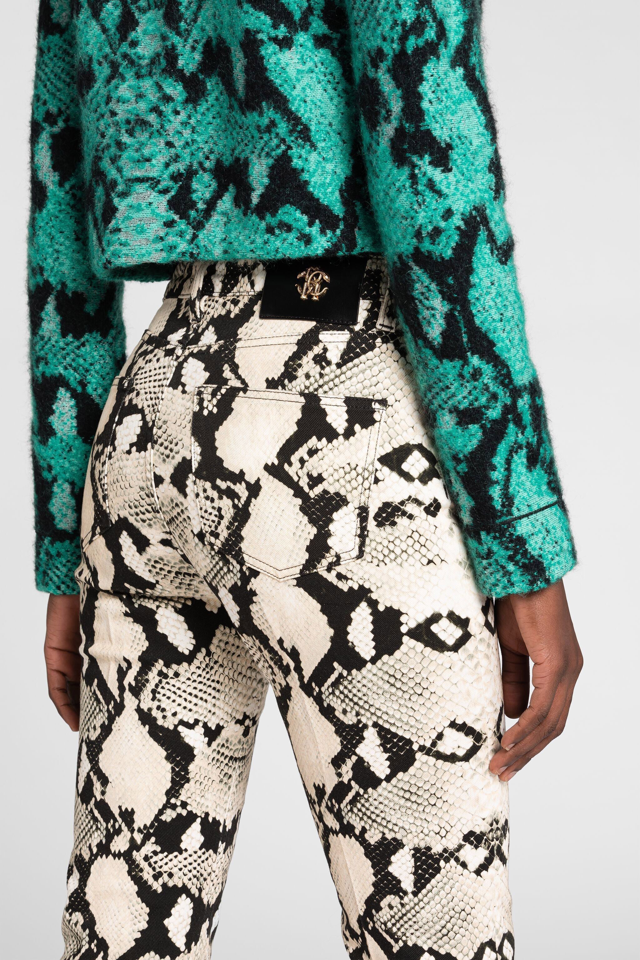 RC Jeans mit geradem Bein und Python-Print RC Jeans mit geradem Bein und Python-Print Hellbraun PKJ218-DAE79