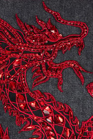 RC Chemise Avec Broderie Et Paillettes Noir/Rouge VQJ161-DN001