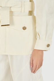 RC Jacket With belt And Python Pattern Ivory UKT410-4NN53