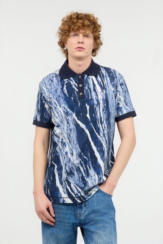 RC Polo Shirt With Rubane Print RC Polo Shirt With Rubane Print Dark blue URT64A-XKN22