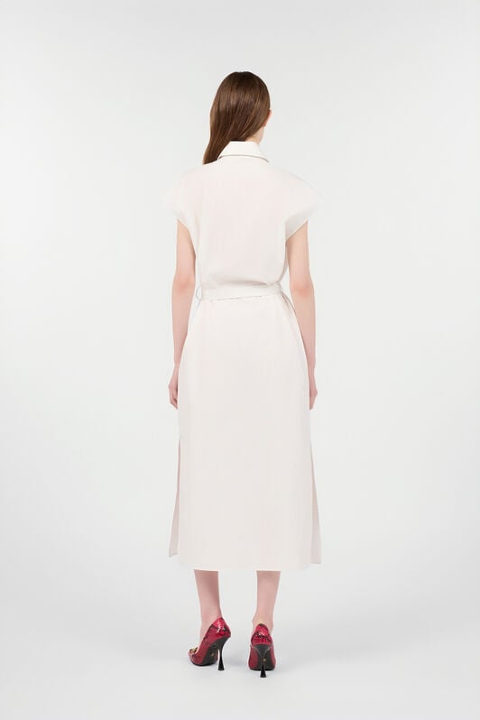 RC Shirt Dress With Belt RC Shirt Dress With Belt White VKT105-CH033