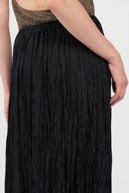 RC Silk Midi Skirt with Monogram RC Black VKT306-RK010