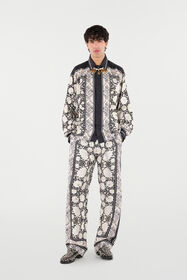 RC Silk Shirt With Floral Print Black/White VNT724-4QP97