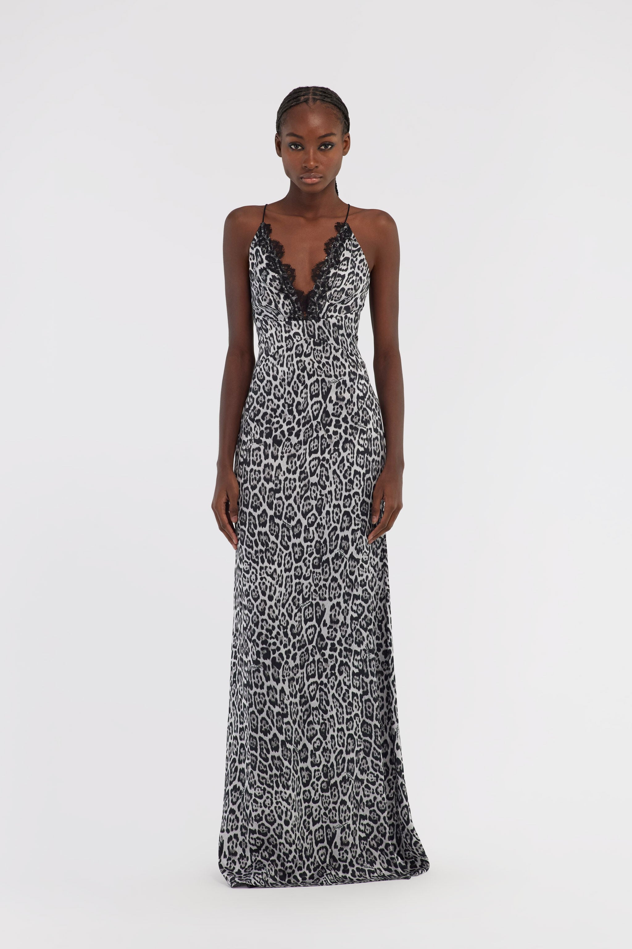 RC Abito sottoveste stampa Leopard RC Abito sottoveste stampa Leopard Grigio NOT10E-FXM81