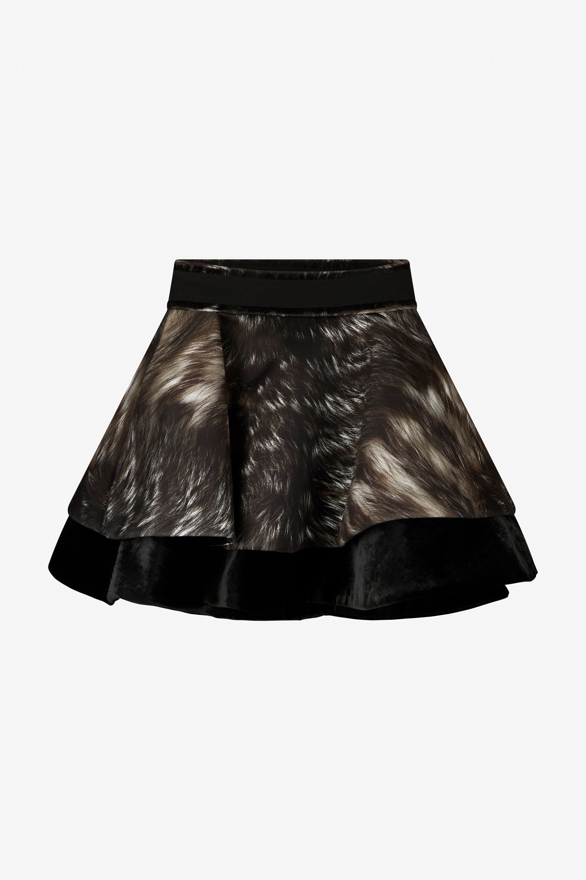 RC Rock aus Scuba-Jersey mit Fur-Print RC Rock aus Scuba-Jersey mit Fur-Print BLACK/BEIGE XWT305-NVT79