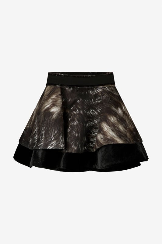 RC Rock aus Scuba-Jersey mit Fur-Print RC Rock aus Scuba-Jersey mit Fur-Print BLACK/BEIGE XWT305-NVT79