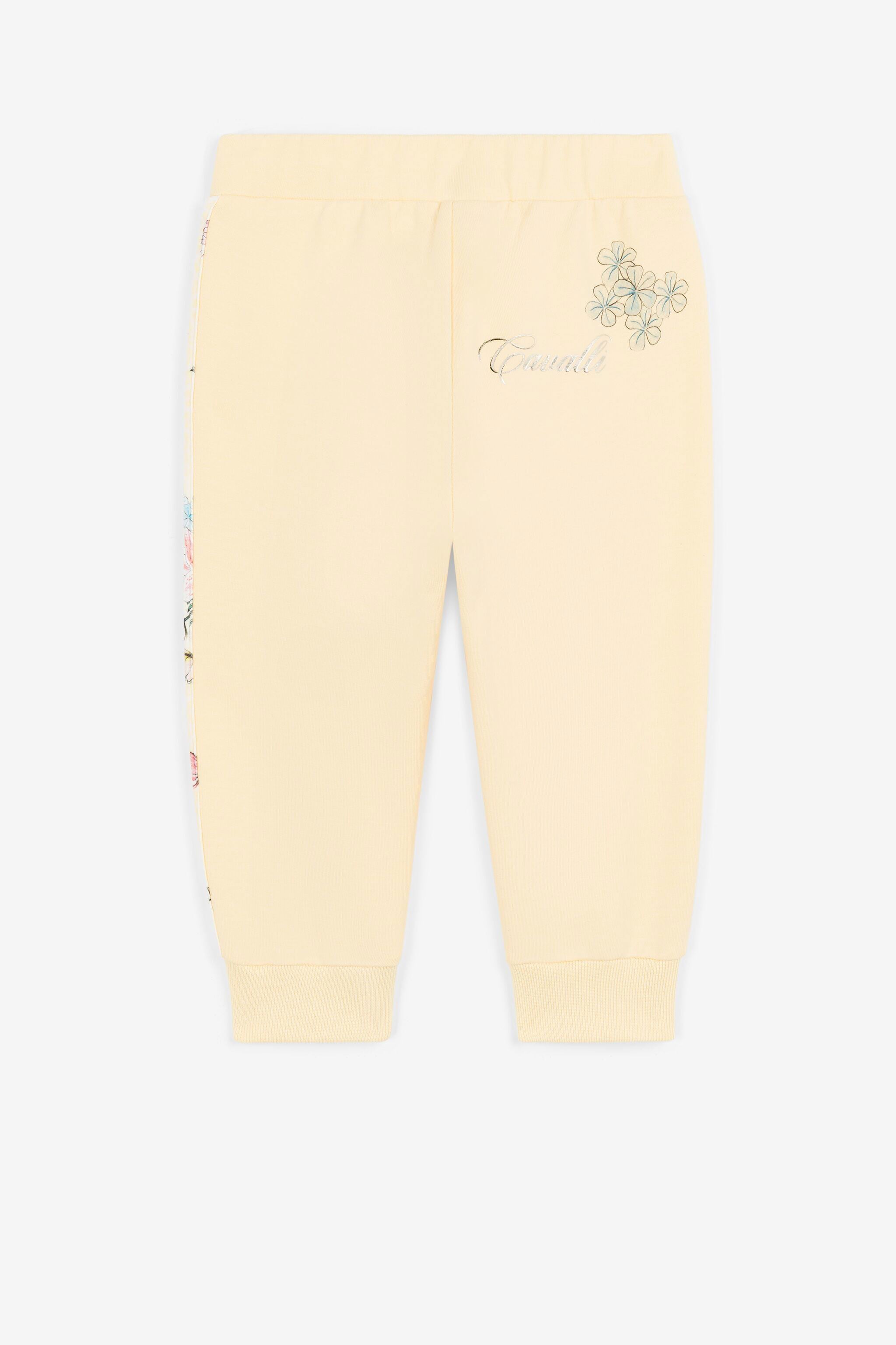 JU Jaguar And Flower-Print Cotton Sweatpants JU Jaguar And Flower-Print Cotton Sweatpants Yellow QJT218-CF050