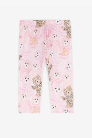 JU Legging en coton à imprimé nounours Rose RJT200-JFG79