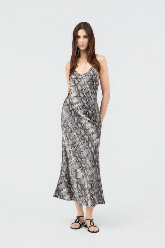 RC Python Print Silk Midi Slip Dress RC Python Print Silk Midi Slip Dress PYTHON DARK GREY SOT10F-SE005