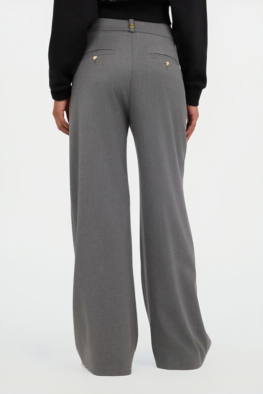 JC Grey Pleated Wide Leg Trousers GRIGIO MELANGE VFT148-VF227