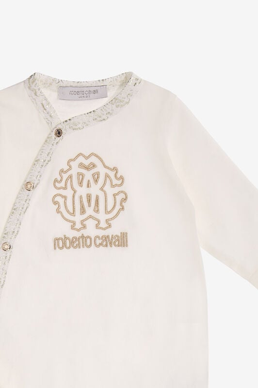 JU RC Monogram embroidery babygrow set JU RC Monogram embroidery babygrow set Gold SJT841-JD001