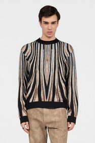 RC Sweater With Zebra Print NATURAL/BLACK XNM600-MG012