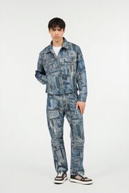 RC Patchwork-Jeansjacke der Capsule Collection Blau UMJ416-VT001