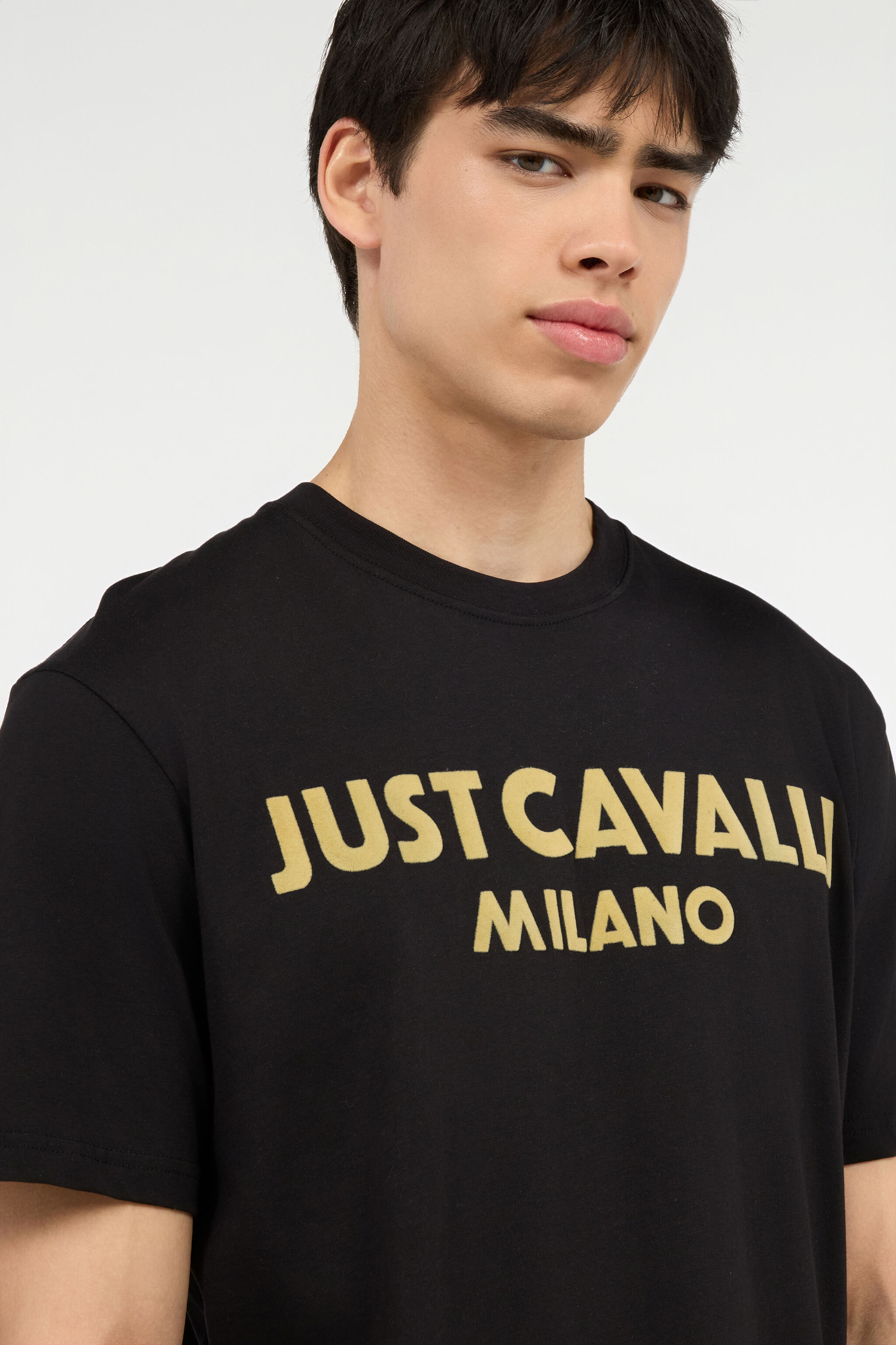 JC T-Shirt With Flocked Logo JC T-Shirt With Flocked Logo BLACK UFT058-UF078
