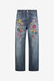 RC Blue Denim Jeans With Flowers RC Blue Denim Jeans With Flowers LUNAR ROCK WNJ210-DL010