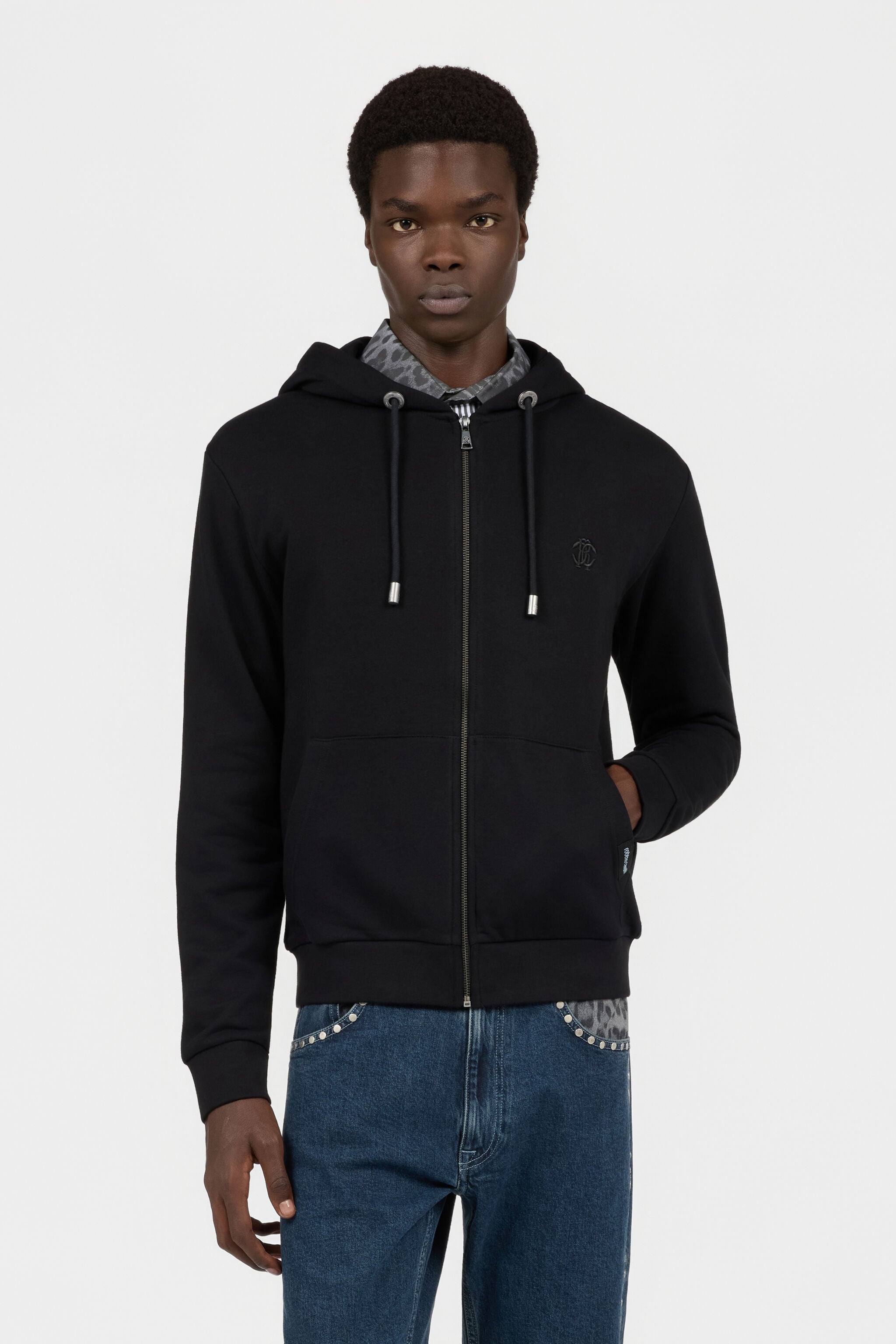 RC Black Sweatshirt Hoodie With Zip RC Black Sweatshirt Hoodie With Zip BLACK TOT66D-CF052