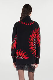 RC Long Sweater With Pattern And Dragon Black/Red VQM618-MPC02