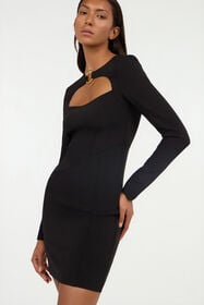 JC Short dress with long sleeves and cut-out BLACK VFT270-VF420