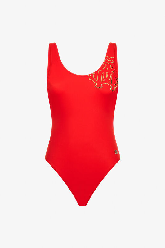 RC RC Monogram-Print Swimsuit RC RC Monogram-Print Swimsuit Red KSW01W-LL002