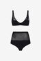 RC Bikini Taille Haute Noir En Résille RC Bikini Taille Haute Noir En Résille Noir SYW014-MA001