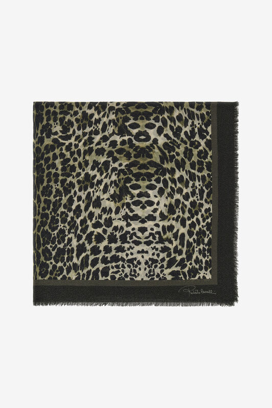 RC Roberto Cavalli shawl with Queen of Sicily print RC Roberto Cavalli shawl with Queen of Sicily print Gris oscuro SYI00B-3NL55