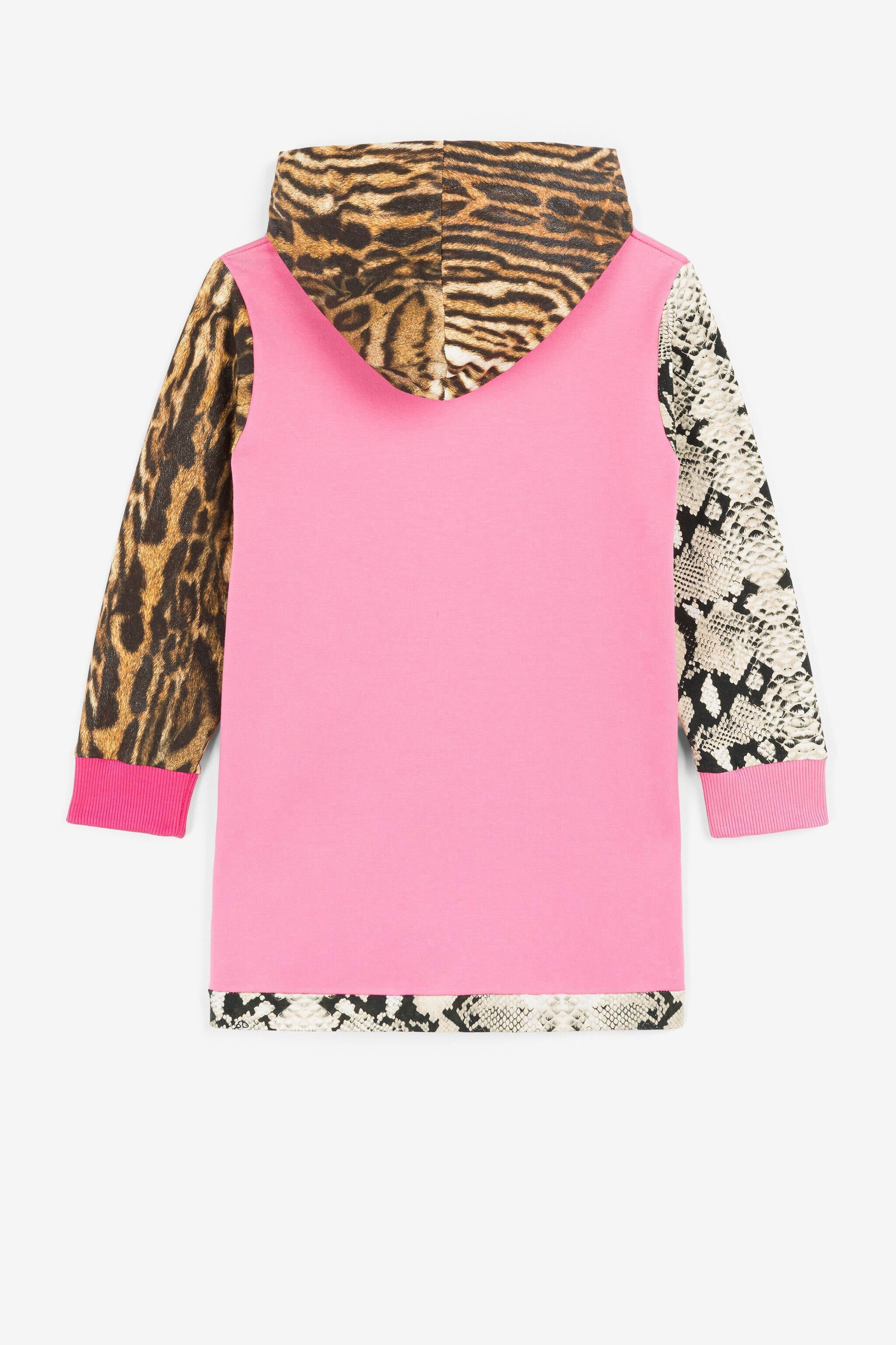 JU Patchwork-Print Logo-Embroidered Dress JU Patchwork-Print Logo-Embroidered Dress Fuchsia PJT110-5OE40