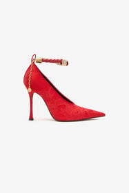 RC Décolleté Con Motivo Jacquard E Cinturino Gioiello Rosso VKS112-TJ033