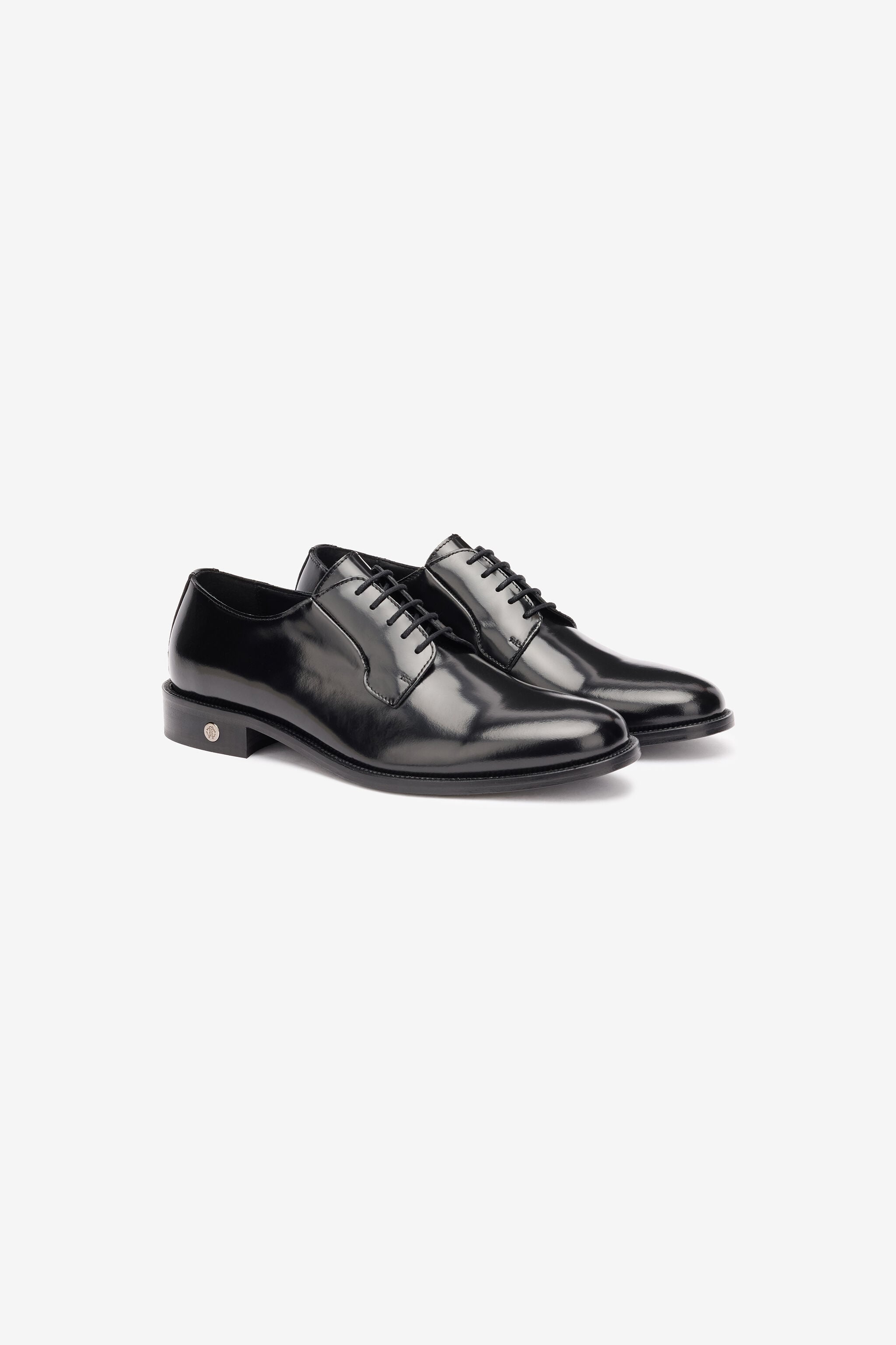 RC Laced Loafers with Glossy Finish Black POS00H-PZ243