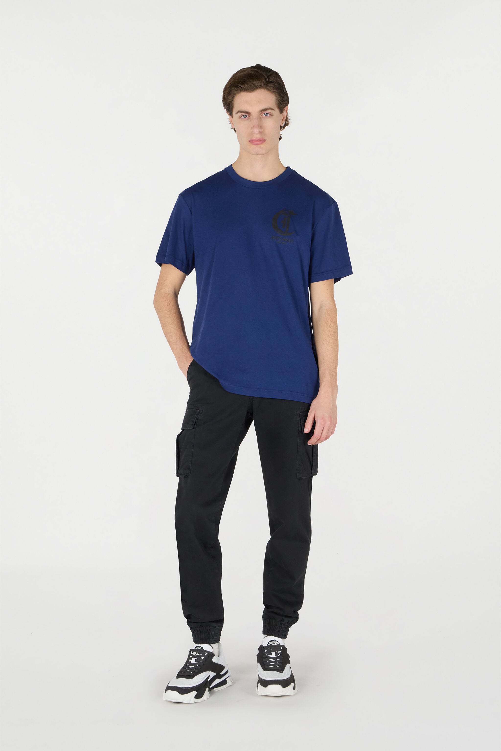 JC Camiseta Con Monograma JC JC Camiseta Con Monograma JC Azul oscuro TFT045-TF062