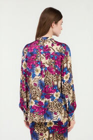 JC Flower Leo Print Shirt 700 BEIGE + 343 CILI VFT235-VF382