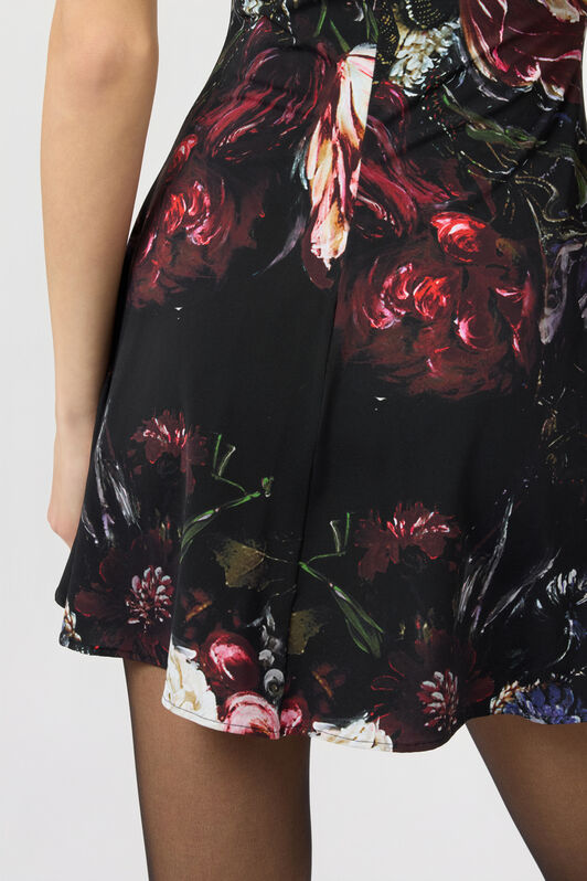 RC Fiammingo Flowers Print Minikleid BLACK/PINK XWT135-LNT77