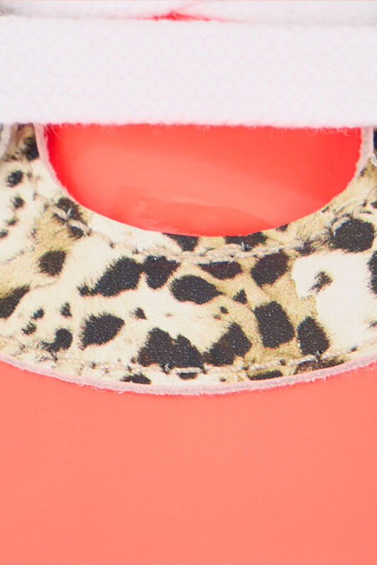RC Leather Sneakers with Leopard Print RC Leather Sneakers with Leopard Print RED CORAL/JAGUAR QOS01M-PZO14