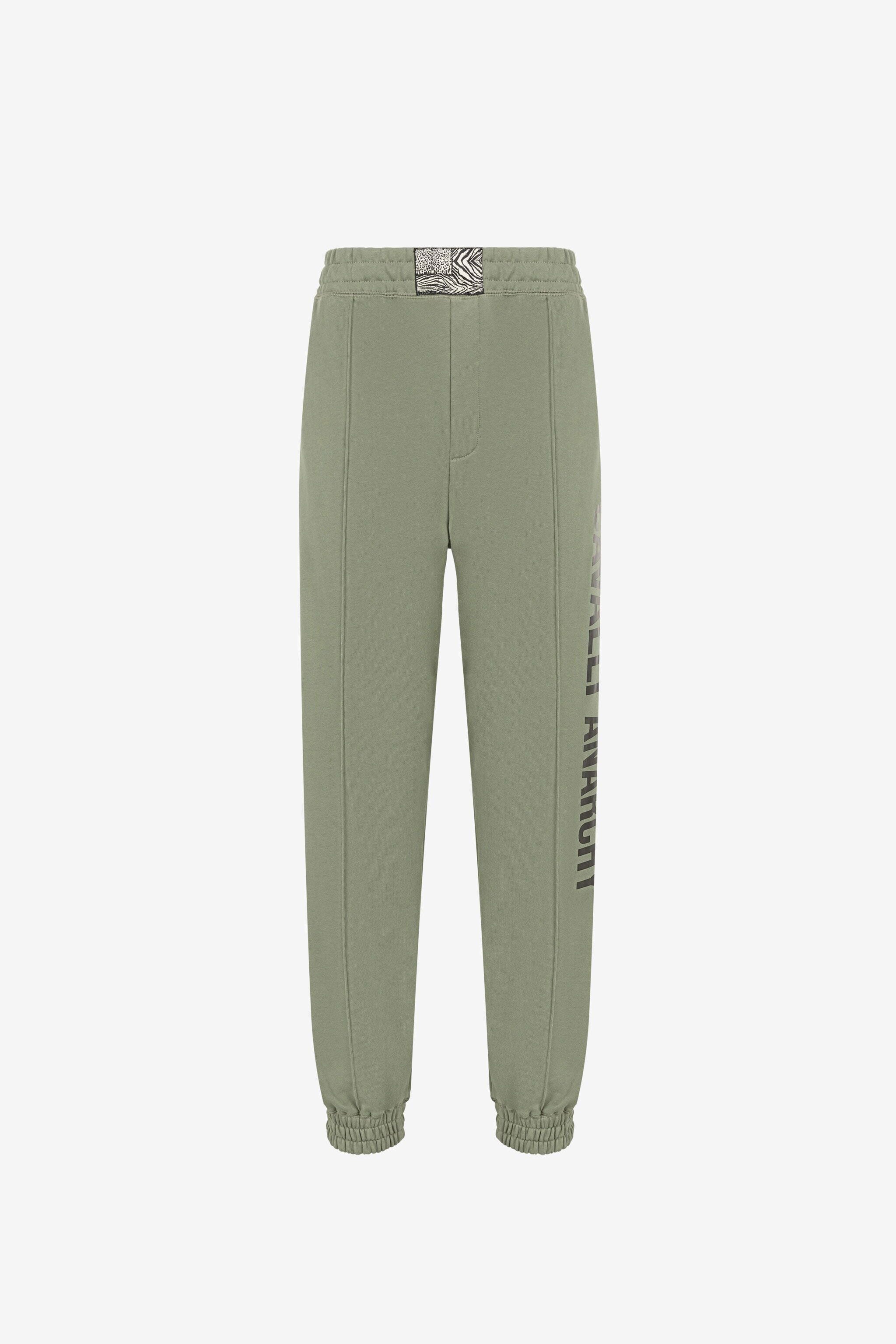 RC Slogan-Print Cotton Sweatpants RC Slogan-Print Cotton Sweatpants Green PRT25D-CF050
