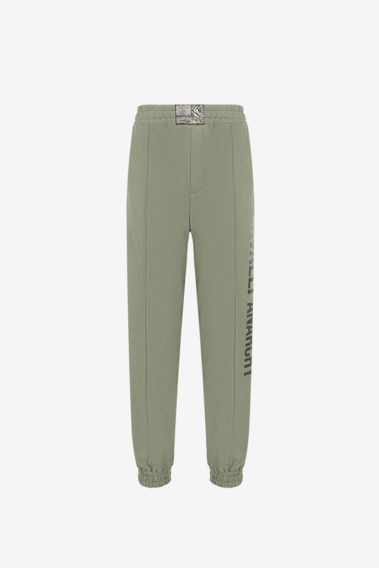 RC Slogan-Print Cotton Sweatpants RC Slogan-Print Cotton Sweatpants Green PRT25D-CF050