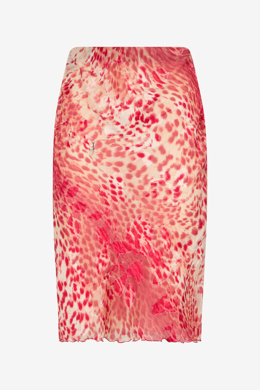 RC Midirock aus Seide mit Cheetah Skin-Print TASTY RED UKT302-HEN58