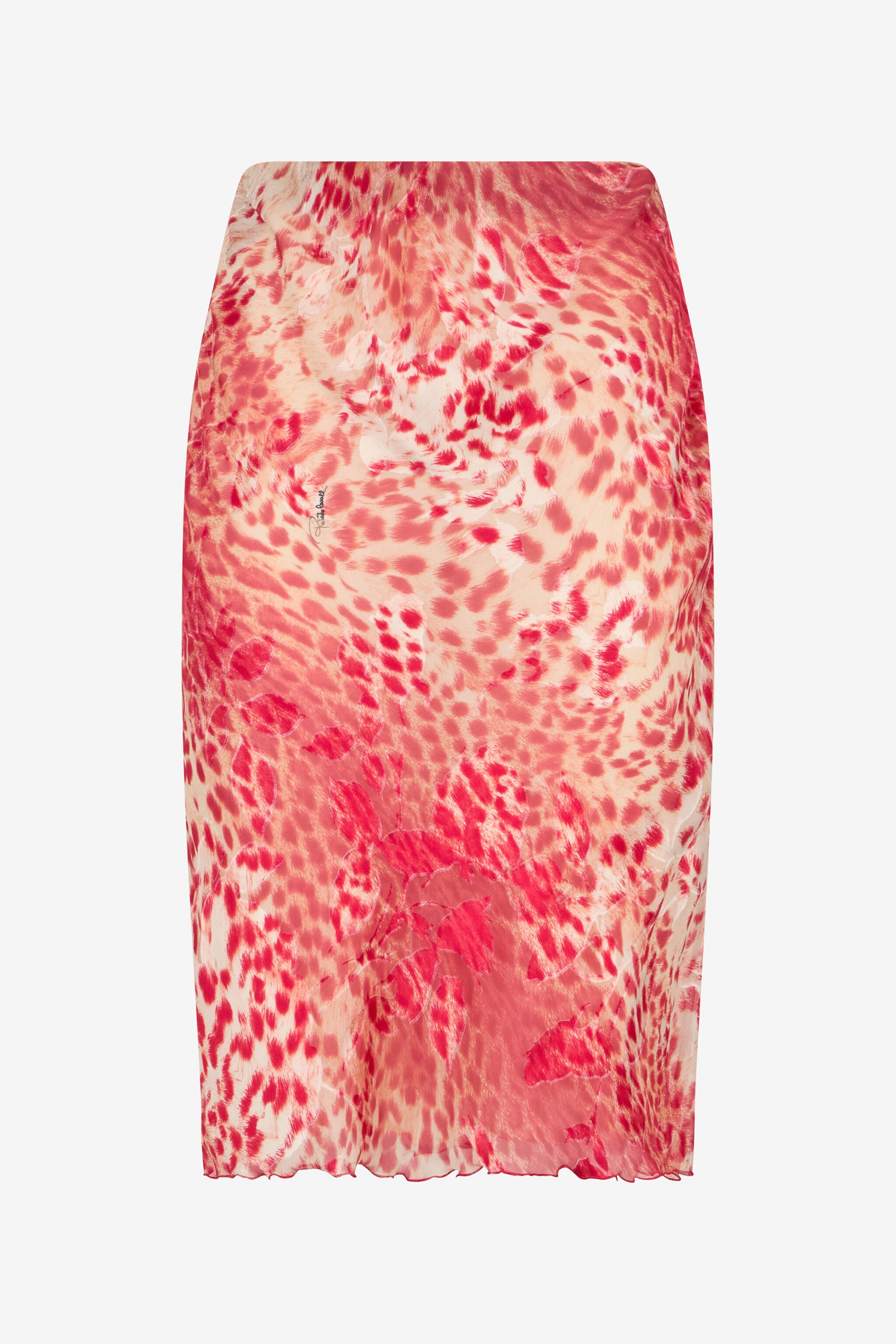 RC Midirock aus Seide mit Cheetah Skin-Print TASTY RED UKT302-HEN58