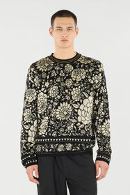 RC Maglione In Misto Lana A Fiori Nero/Bianco VNM604-MQ027