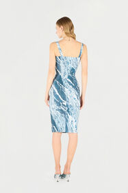 RC Marble-Print Midi Dress Dark blue UKT102-LNN22