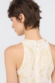 RC Ornamental White Print Dress WHITE WQT153-6CR36