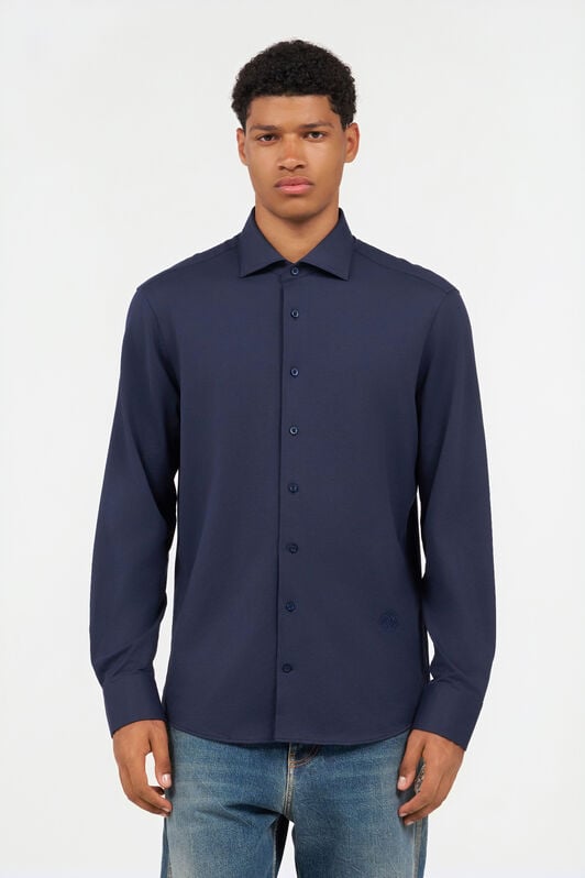 RC Navy Blue Shirt With Monogram RC RC Navy Blue Shirt With Monogram RC NAVY QOT70H-CE007