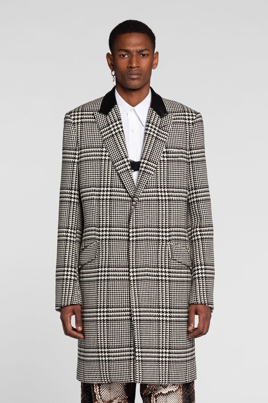 RC Houndstooth Single-Breasted Coat RC Houndstooth Single-Breasted Coat WHITE/BLACK PNT500-GA007