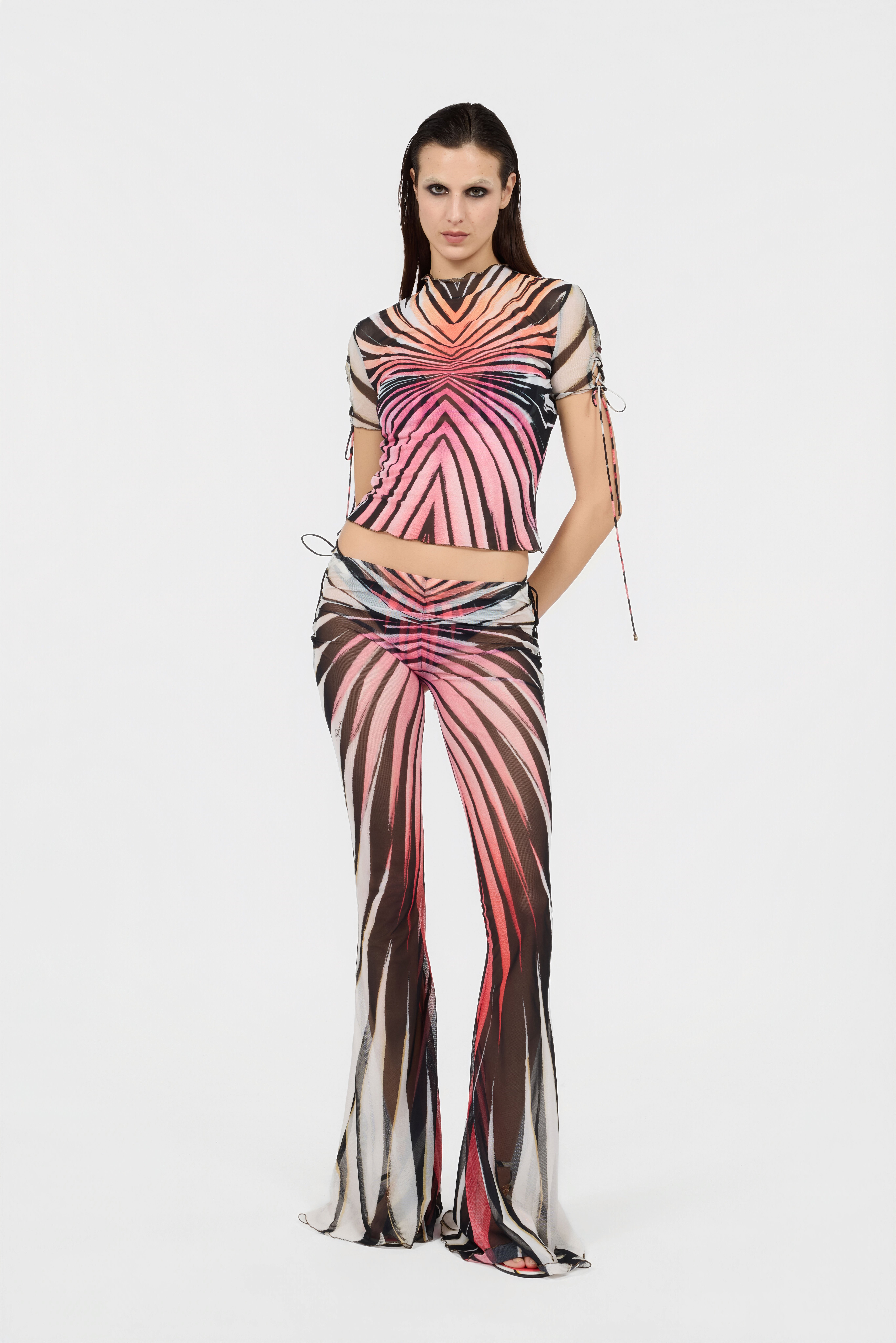Ray Of Paradise Print Top in CORAL for Women | Roberto Cavalli®