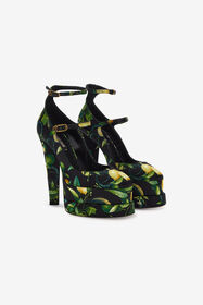 RC Lemon print platform sandals Schwarz SKS006-SE380