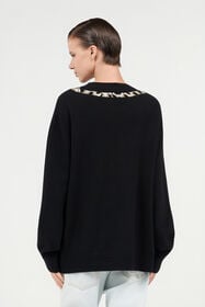 RC Wool Sweater with Tiger Motif BLACK WKM603-MQ014
