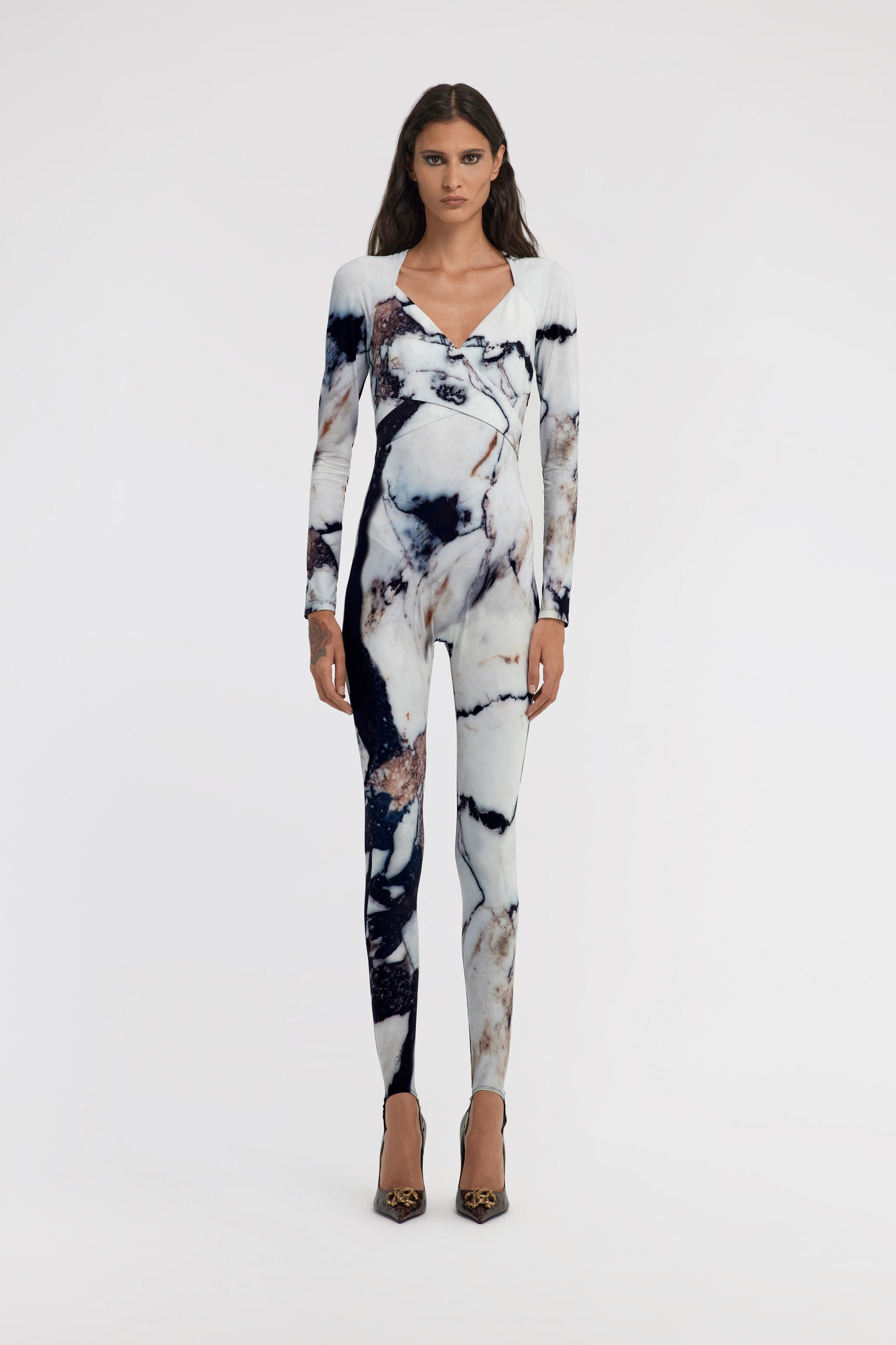 RC Marble Print Jumpsuit RC Marble Print Jumpsuit Negro/Blanco TWT134-LNN18