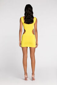 RC Cut-Out Knit Mini Dress Yellow QKM112-MG011
